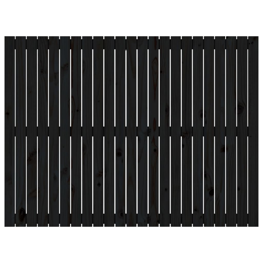 Wandhoofdbord 146,5x3x110 cm massief grenenhout zwart