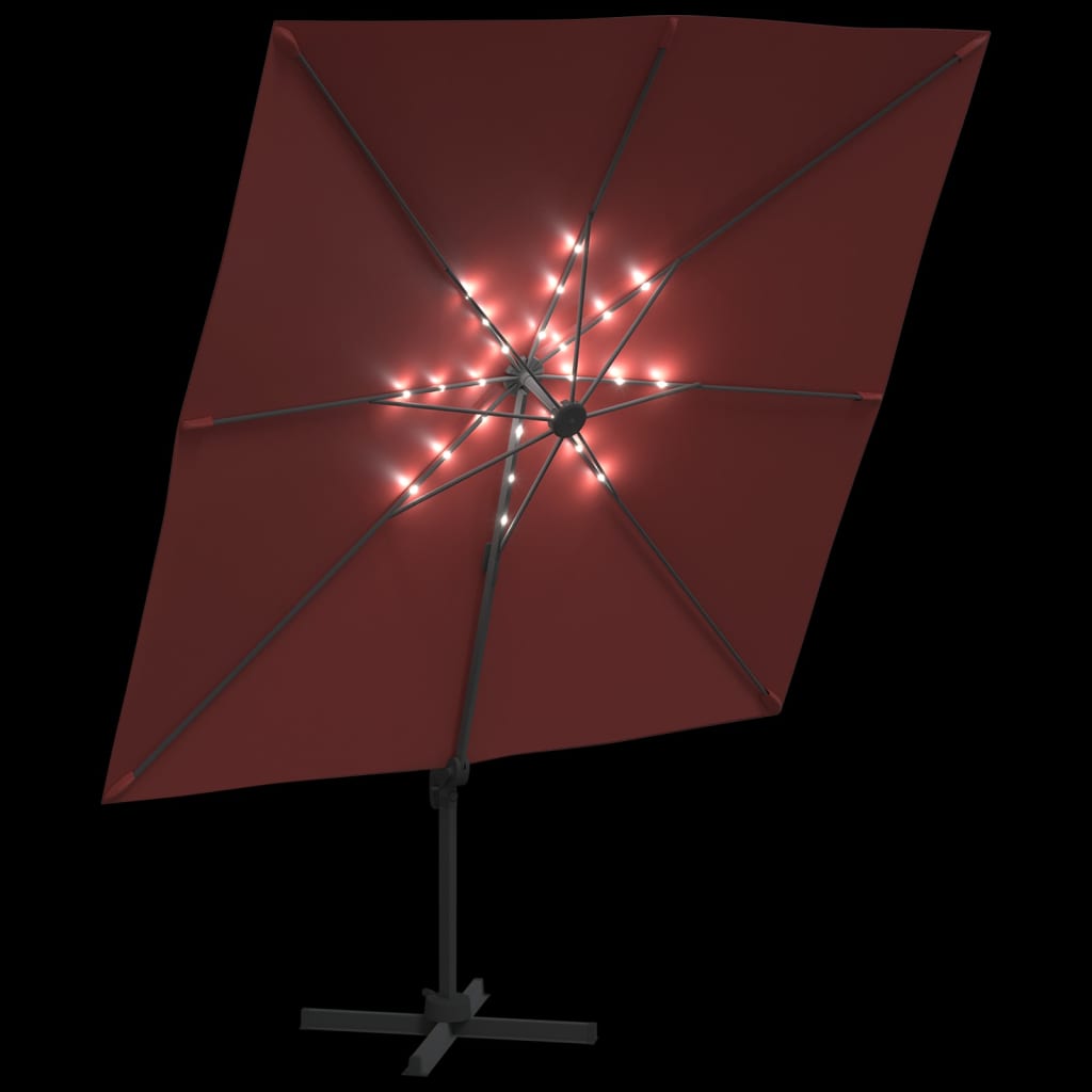 Zweefparasol Met Led-Verlichting 400X300 Cm Terracottakleurig