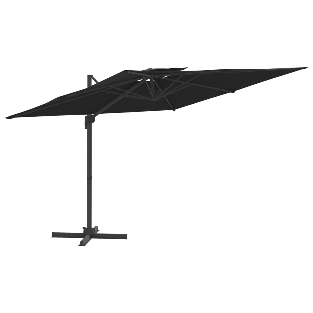 Zweefparasol Met Dubbel Dak 300X300 Cm Zwart