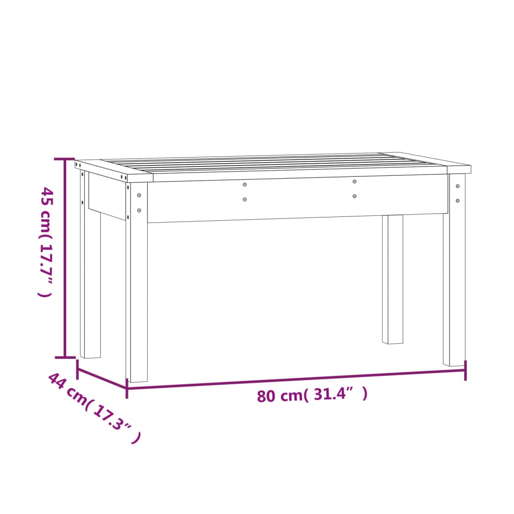 Tuinbank 80X44X45 Cm Massief Grenenhout Grijs 1 80 x 44 x 45 cm Grijs grenenhout