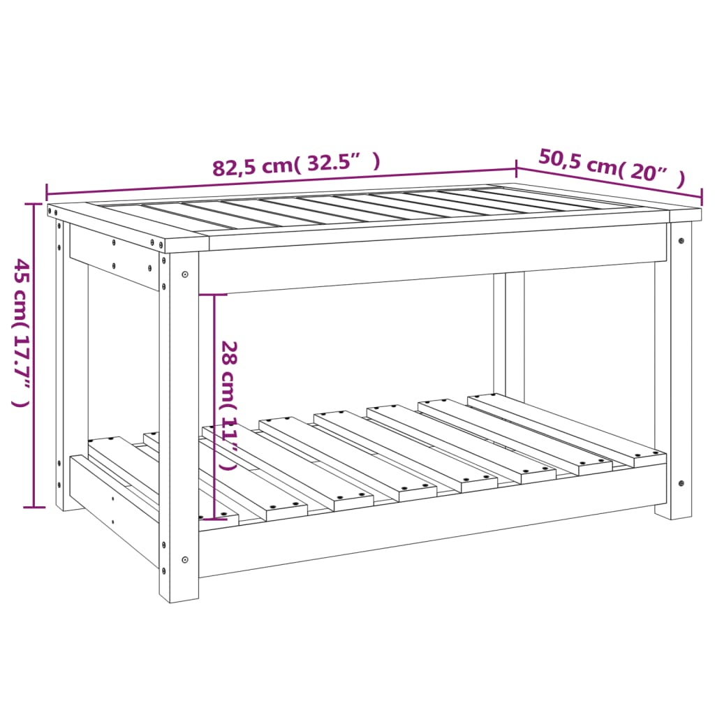 Tuintafel 82,5X50,5X45 Cm Massief Grenenhout Honingbruin 1 82.5 x 50.5 x 45 cm Honingbruin grenenhout