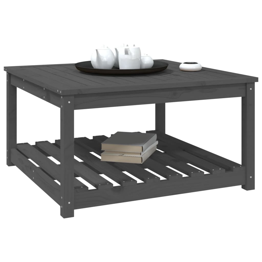 Tuintafel 82,5X82,5X45 Cm Massief Grenenhout Grijs 1 82.5 x 82.5 x 45 cm Grijs grenenhout