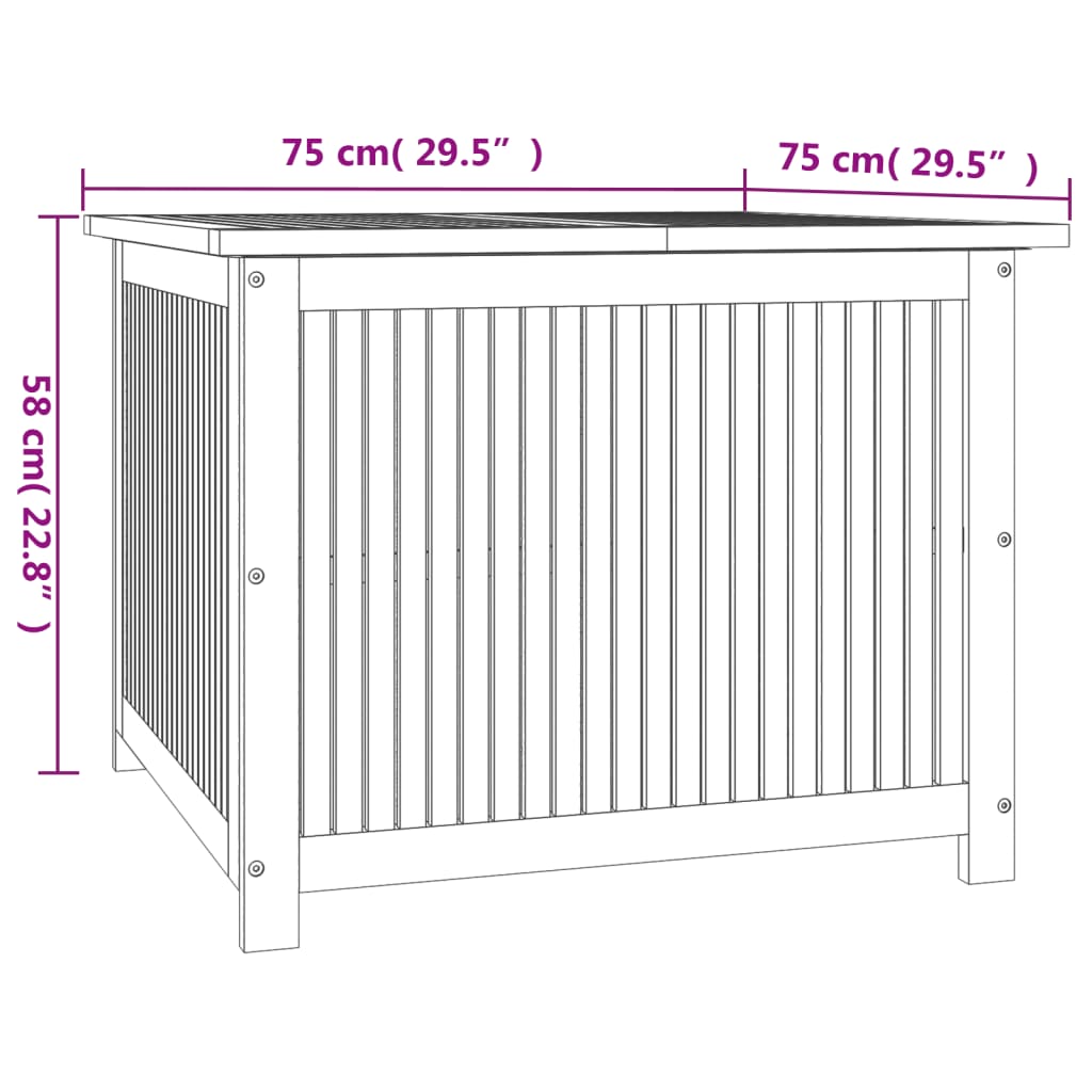 Tuinbox 75x75x58 cm massief acaciahout