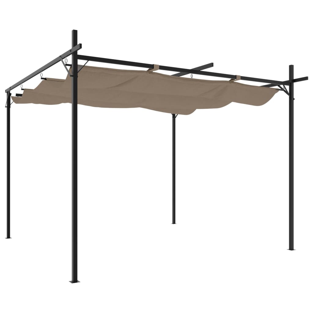 Pergola Met Uitschuifbaar Dak 295X292X230 295 x 292 x 230 cm Taupe