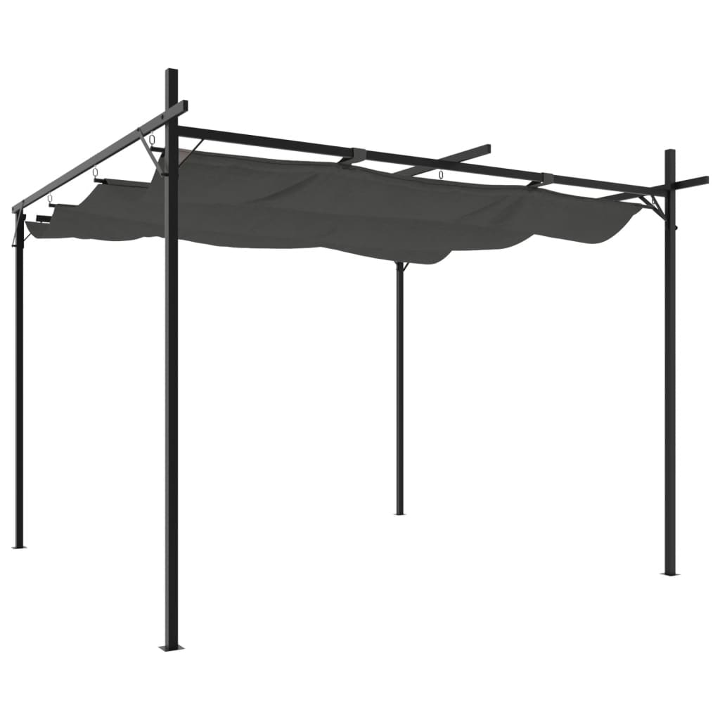 Pergola met uitschuifbaar dak 295x292x230 antracietkleurig