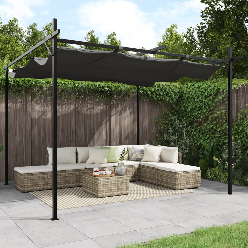 Pergola met uitschuifbaar dak 295x292x230 antracietkleurig