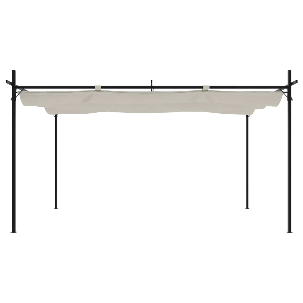 Pergola Met Uitschuifbaar Dak 395X292X230 Kleurig 395 x 292 x 230 cm Crème