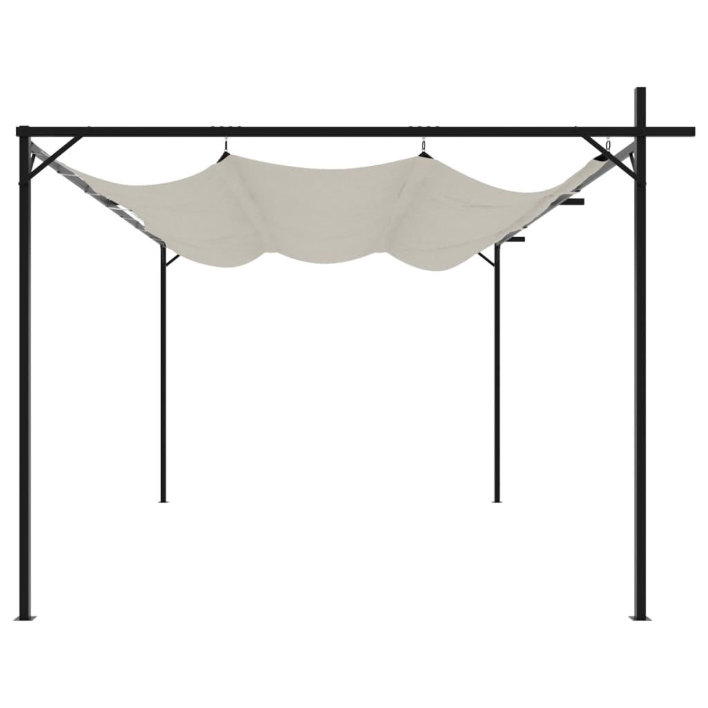 Pergola Met Uitschuifbaar Dak 395X292X230 Kleurig 395 x 292 x 230 cm Crème