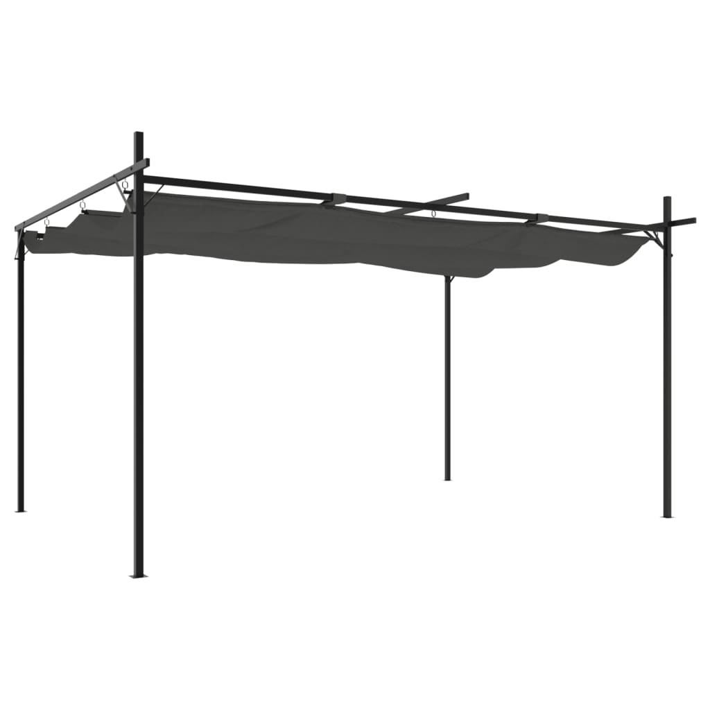Pergola Met Uitschuifbaar Dak 395X292X230 Kleurig 395 x 292 x 230 cm Antraciet
