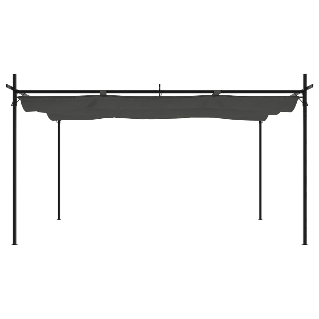 Pergola Met Uitschuifbaar Dak 395X292X230 Kleurig 395 x 292 x 230 cm Antraciet