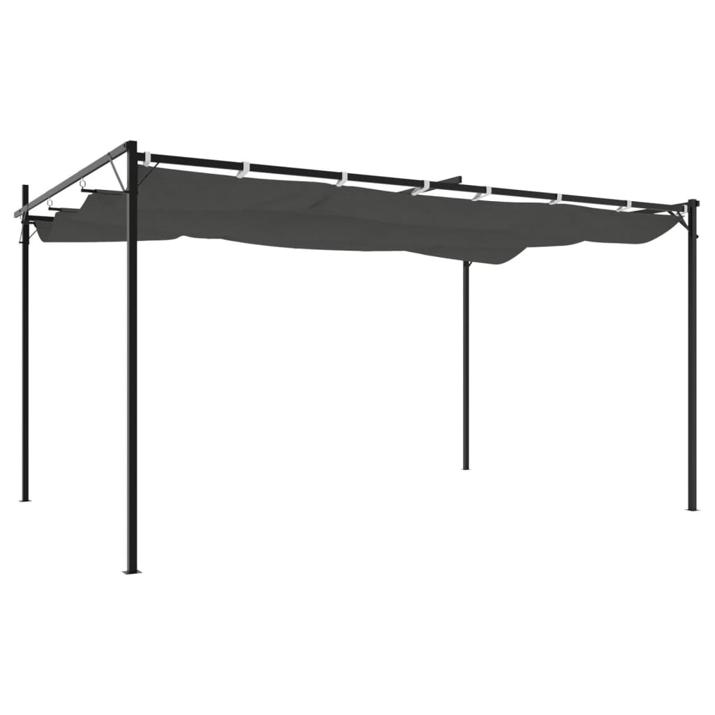 Pergola Met Uitschuifbaar Dak 395X292X230 Kleurig 395 x 292 x 230 cm Antraciet