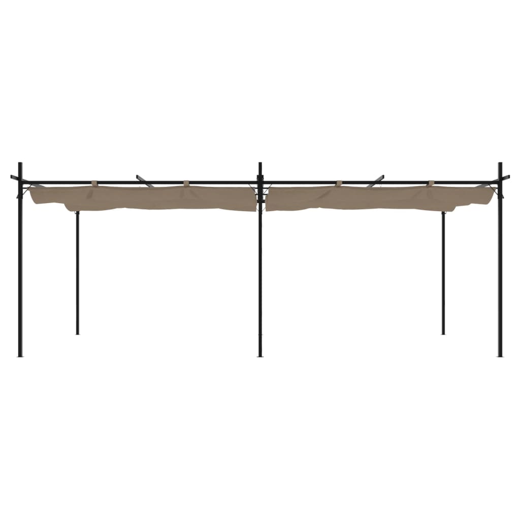 Pergola Met Uitschuifbaar Dak 589X292X230 589 x 292 x 230 cm Taupe