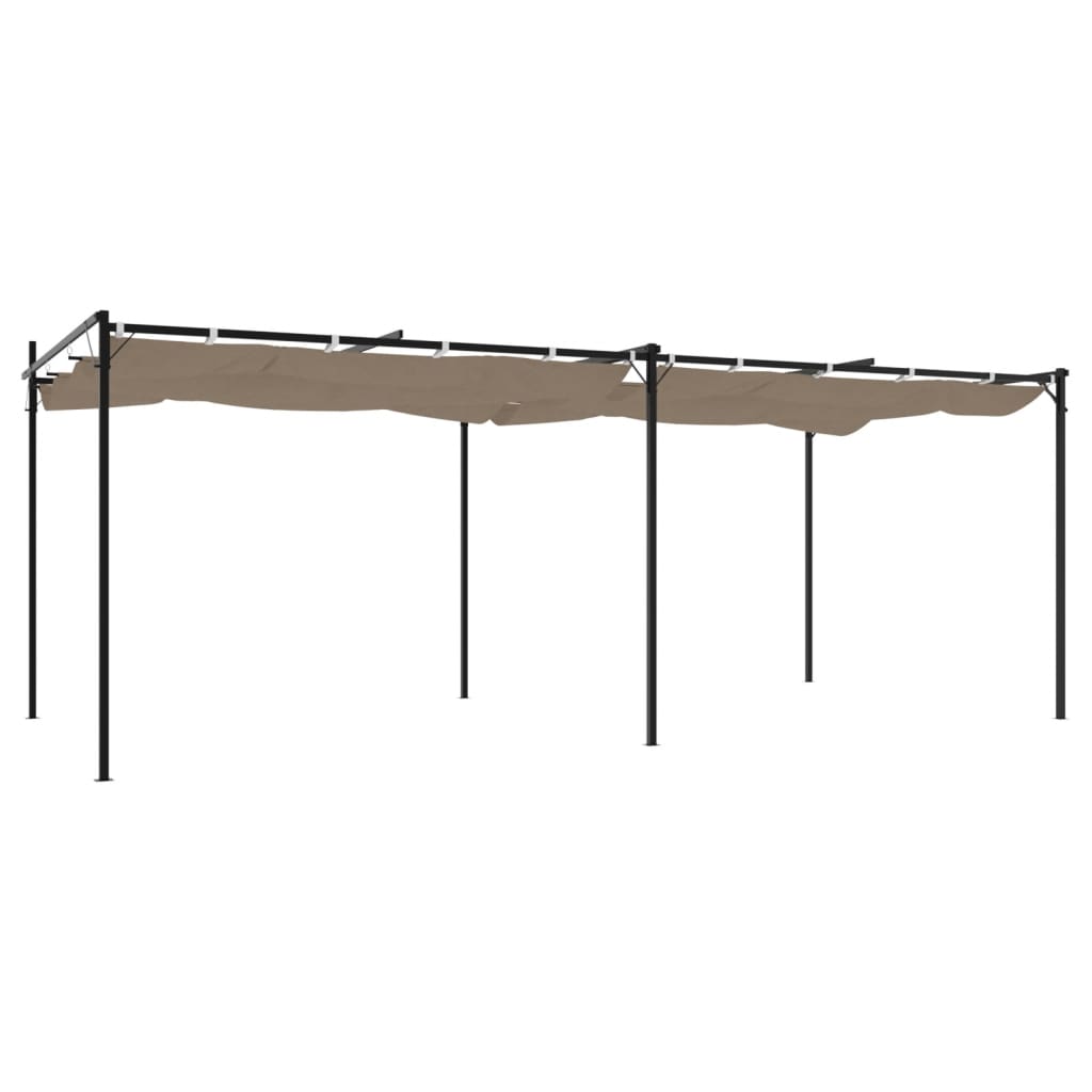 Pergola Met Uitschuifbaar Dak 589X292X230 589 x 292 x 230 cm Taupe