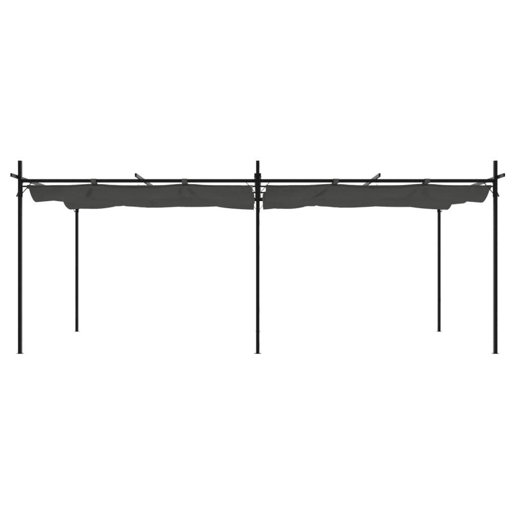 Pergola Met Uitschuifbaar Dak 589X292X230 Kleurig 589 x 292 x 230 cm Antraciet