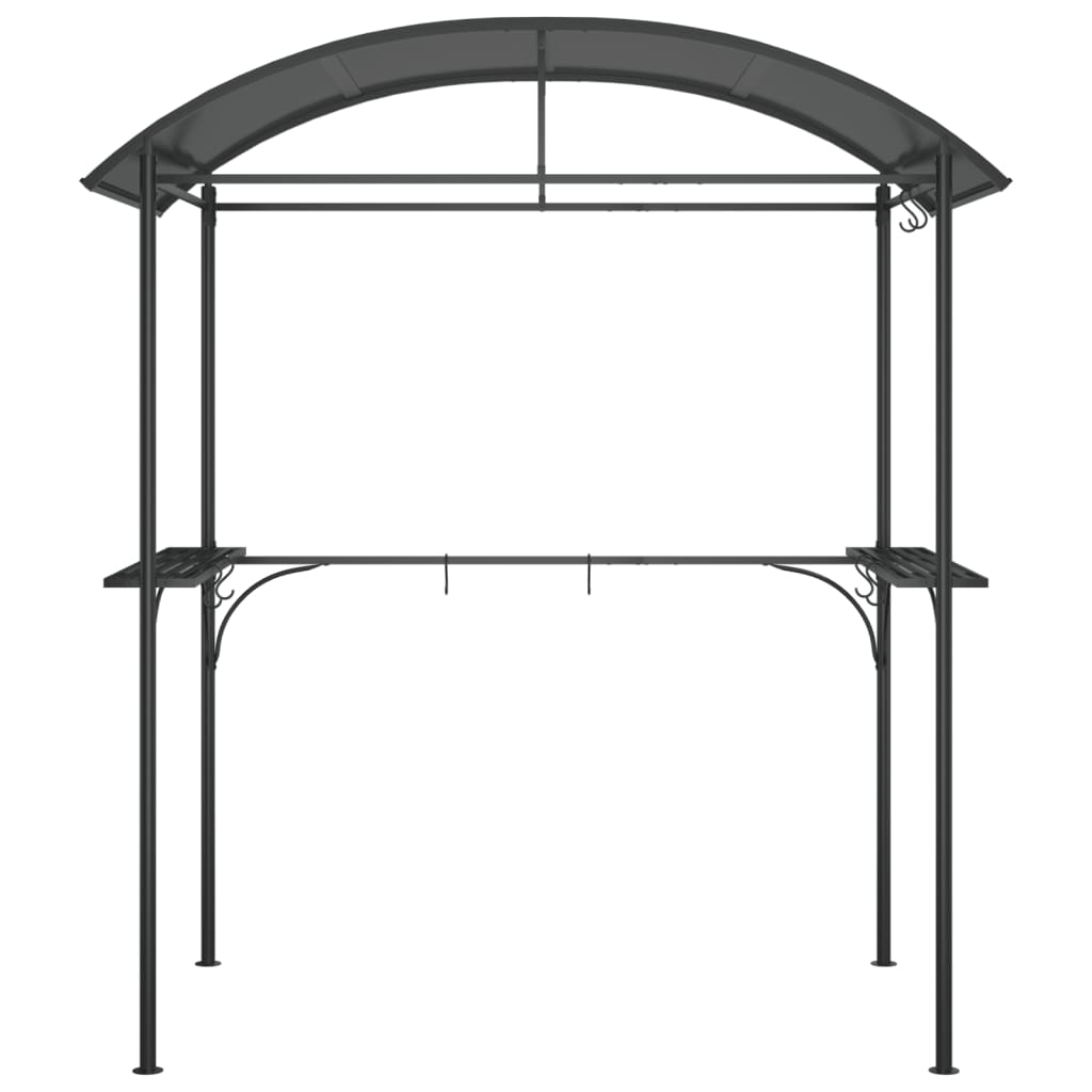 Barbecuepaviljoen met zijplanken 220x115x230 cm staal antraciet