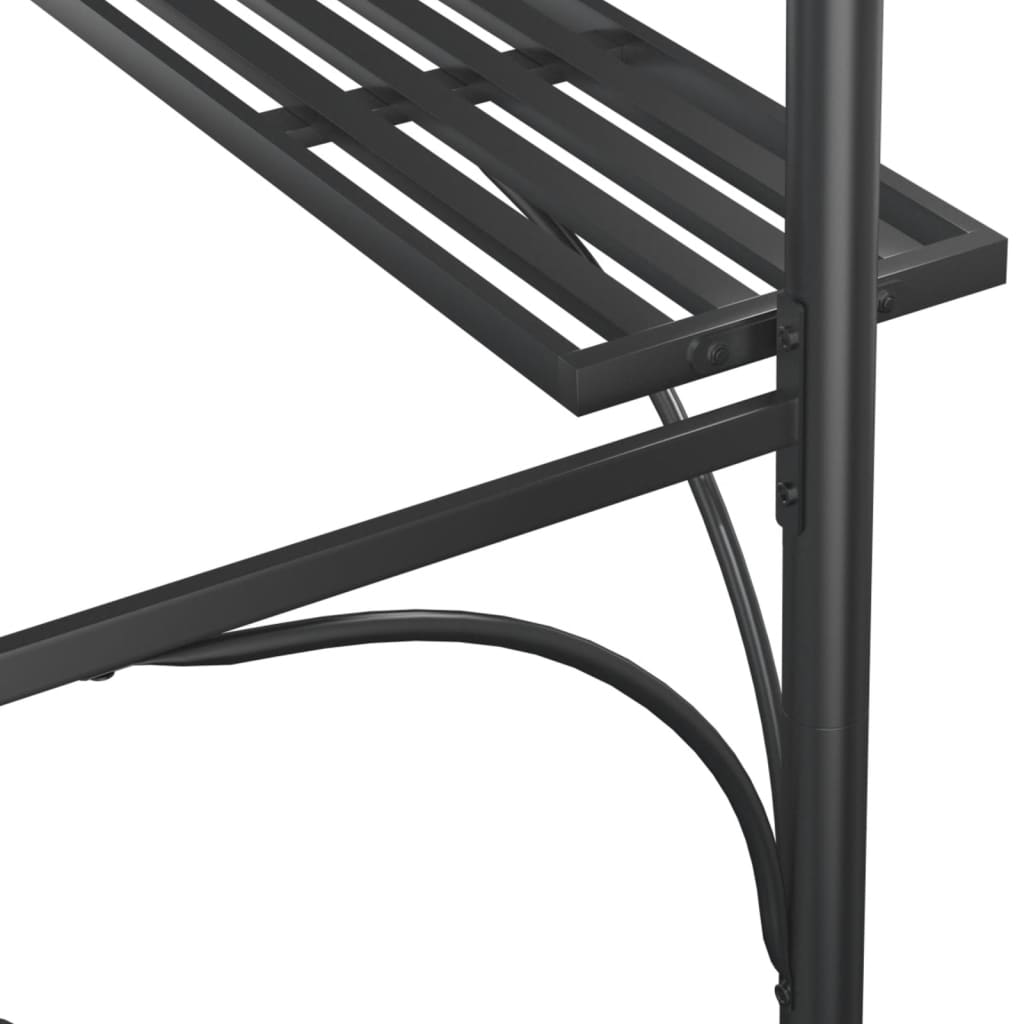 Barbecuepaviljoen met zijplanken 220x115x230 cm staal antraciet