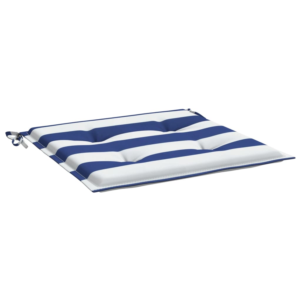 Tuinstoelkussens Gestreept Stof En 4 50 x 50 x 3 cm Blauw en wit