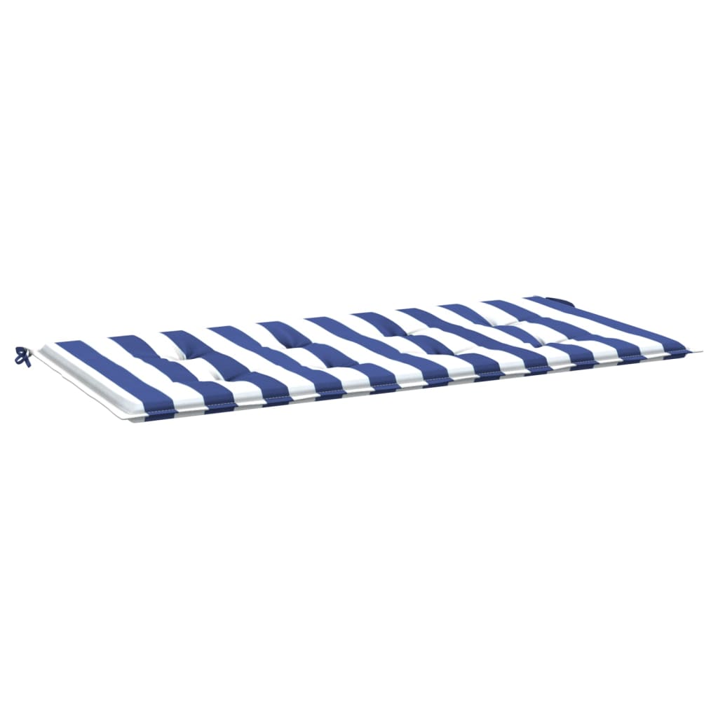 Tuinbankkussen Gestreept Oxford Stof En 120 x 50 x 3 cm Blauw en wit