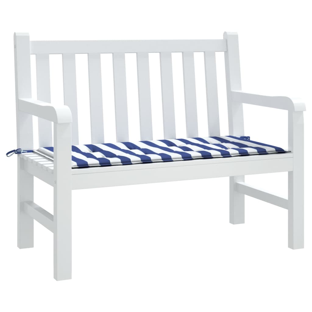 Tuinbankkussen Gestreept Oxford Stof En 120 x 50 x 3 cm Blauw en wit