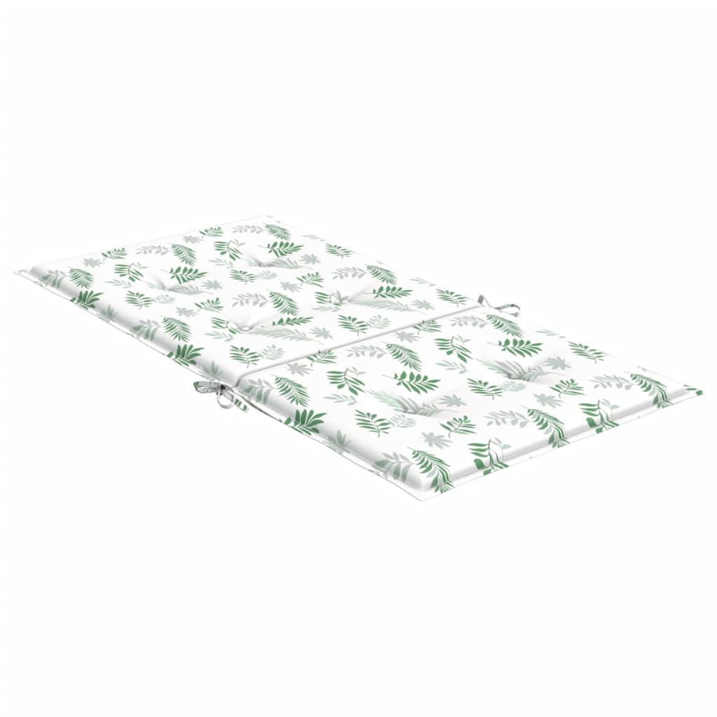 Stoelkussens Lage Rug Bladpatroon Stof 4 100 x 50 x 4 cm Wit en groen