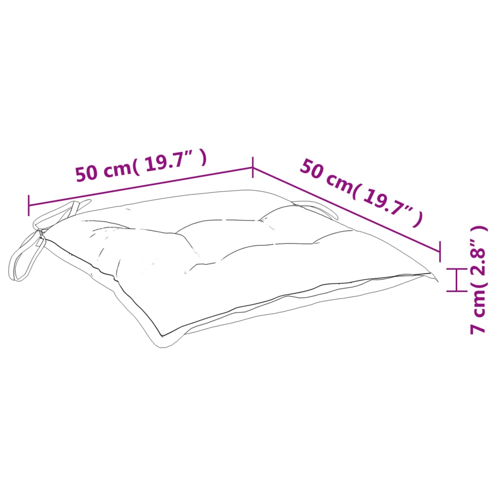 Stoelkussens Stof Meerkleurig Groen En Roze 4 50 x 50 x 7 cm