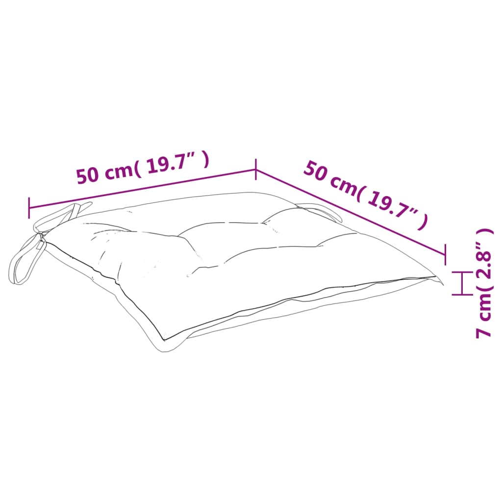 Stoelkussens Stof Meerkleurig Groen En Roze 6 50 x 50 x 7 cm