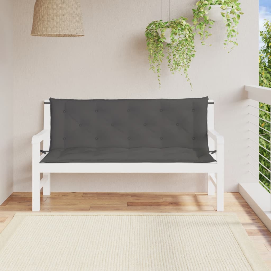 Tuinbankkussens 2 st 150x50x7 cm oxford stof antracietkleurig