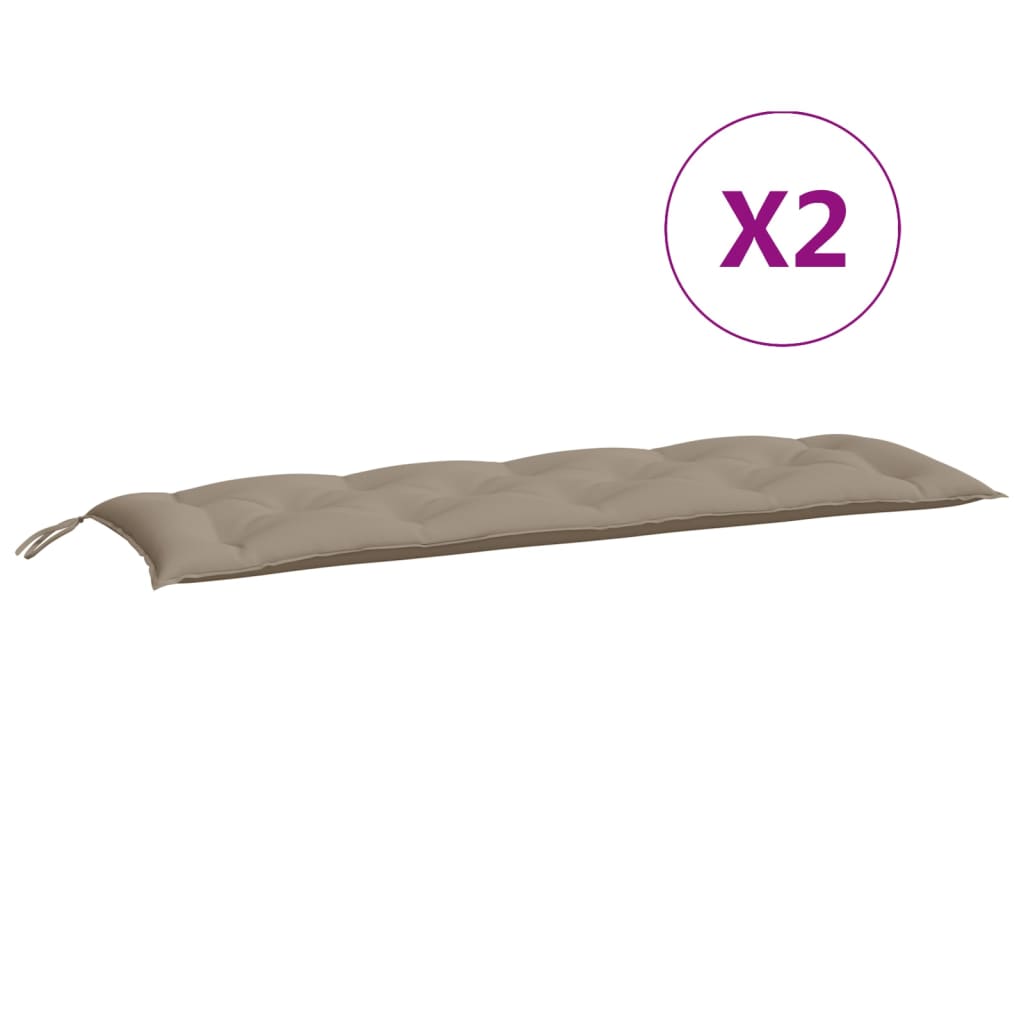 Tuinbankkussens 2 st 150x50x7 cm oxford stof taupe