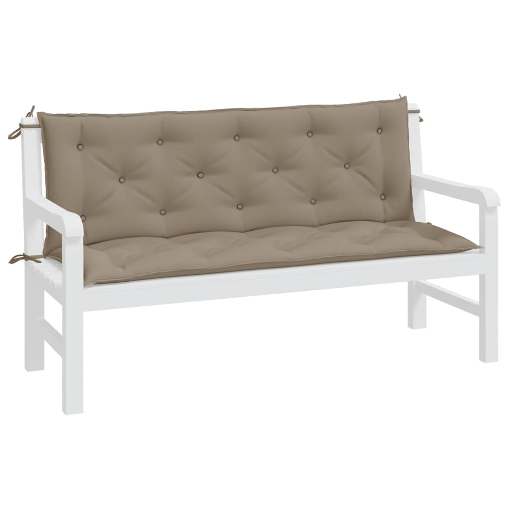 Tuinbankkussens 2 st 150x50x7 cm oxford stof taupe