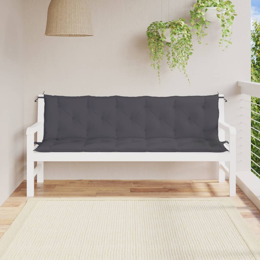 Tuinbankkussens 2 st 180x50x7 cm oxford stof antracietkleurig