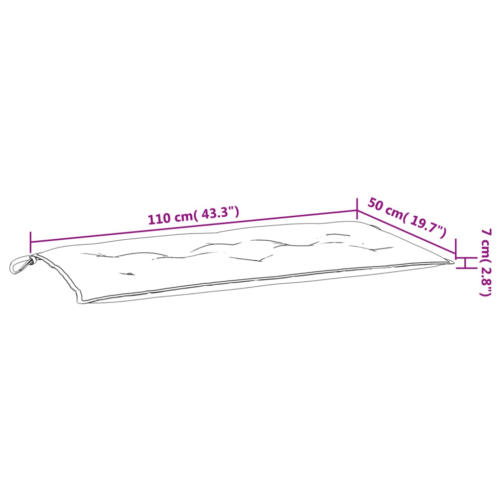 Tuinbankkussen 0X50X7 Cm Stof Bladpatroon