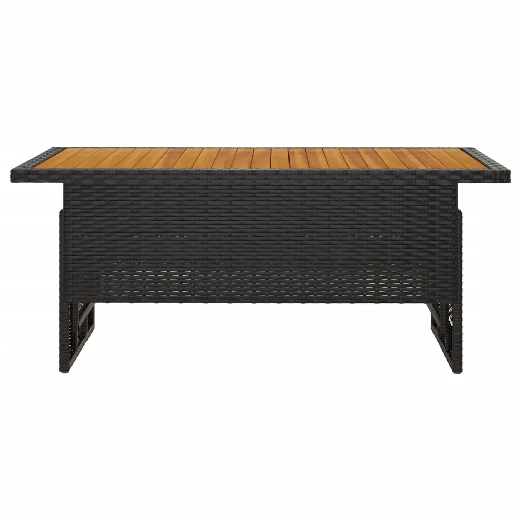 Tuintafel 00X50X43/63 Cm Acaciahout En Poly Rattan Zwart