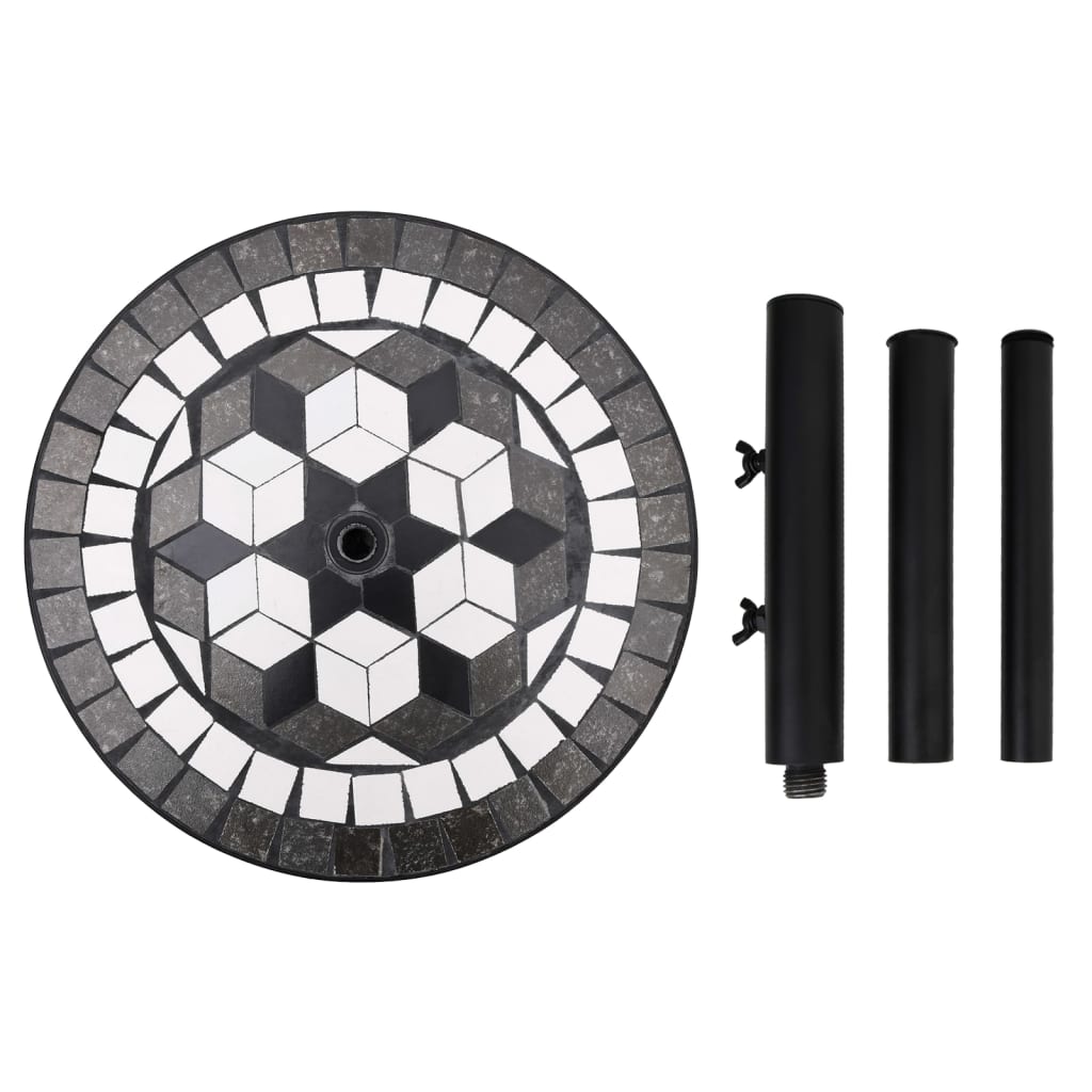 Parasolvoet rond 12 kg zwart en wit