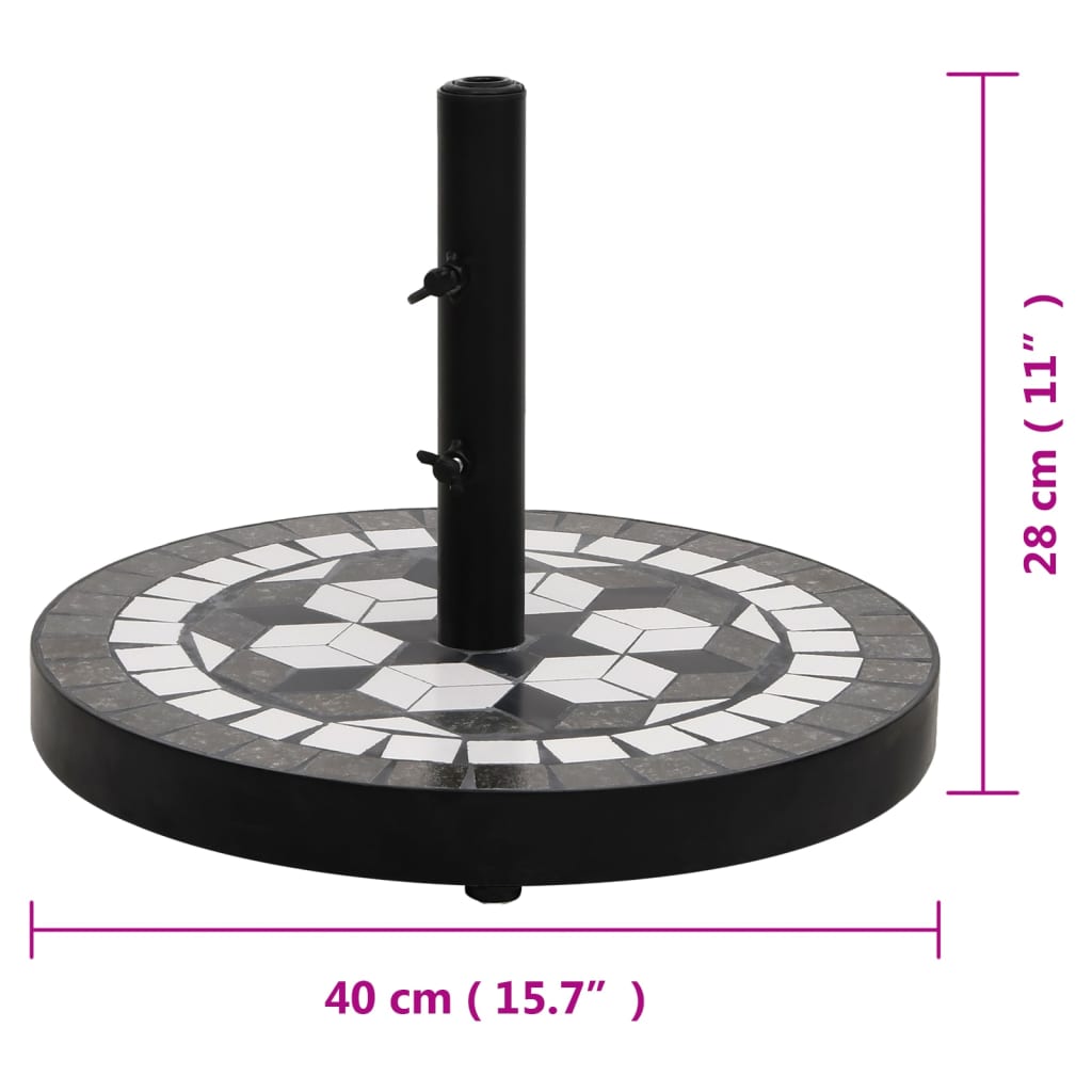 Parasolvoet rond 12 kg zwart en wit