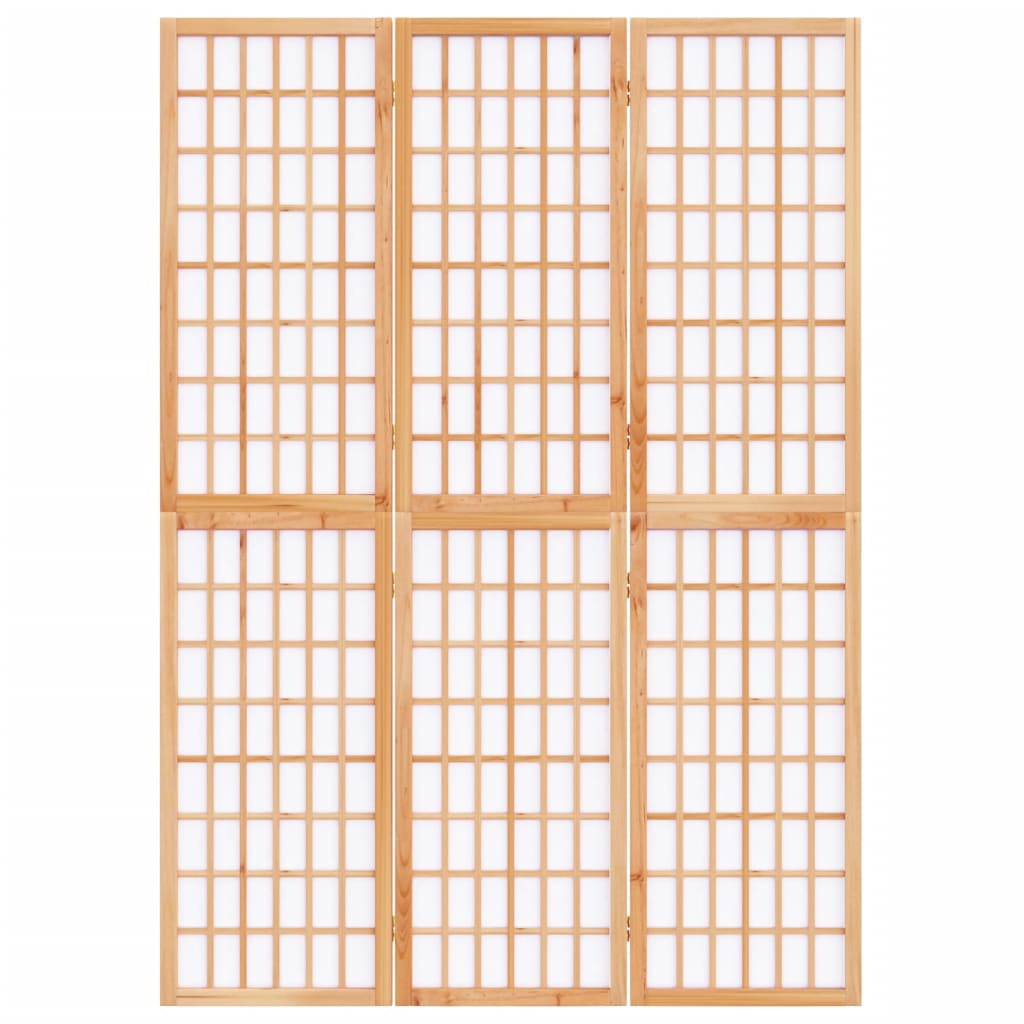 Kamerscherm Inklapbaar 3 Panelen Japanse Stijl 120 x 170 cm Naturel