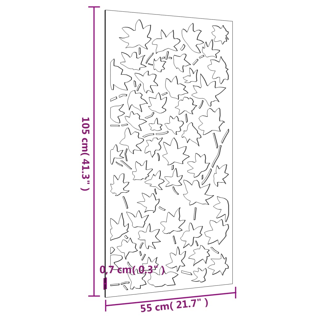 Wanddecoratie Tuin Esdoornbladontwerp 105X55 Cm Cortenstaal