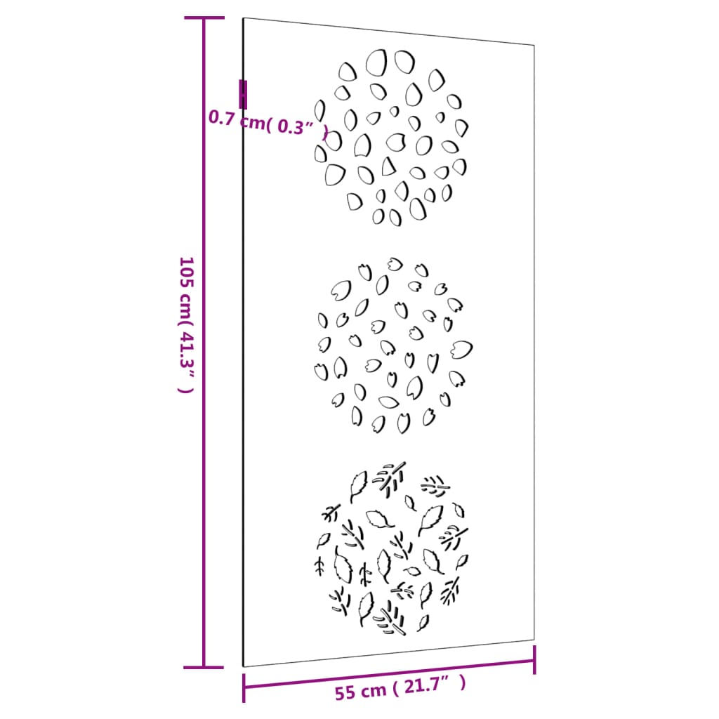 Wanddecoratie Tuin Bladontwerp 105X55 Cm Cortenstaal