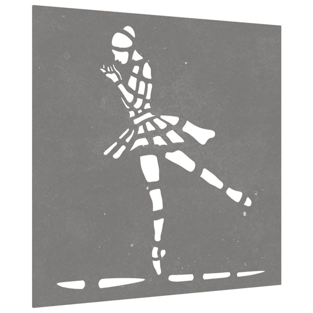 Wanddecoratie tuin balletdanserontwerp 55x55 cm cortenstaal