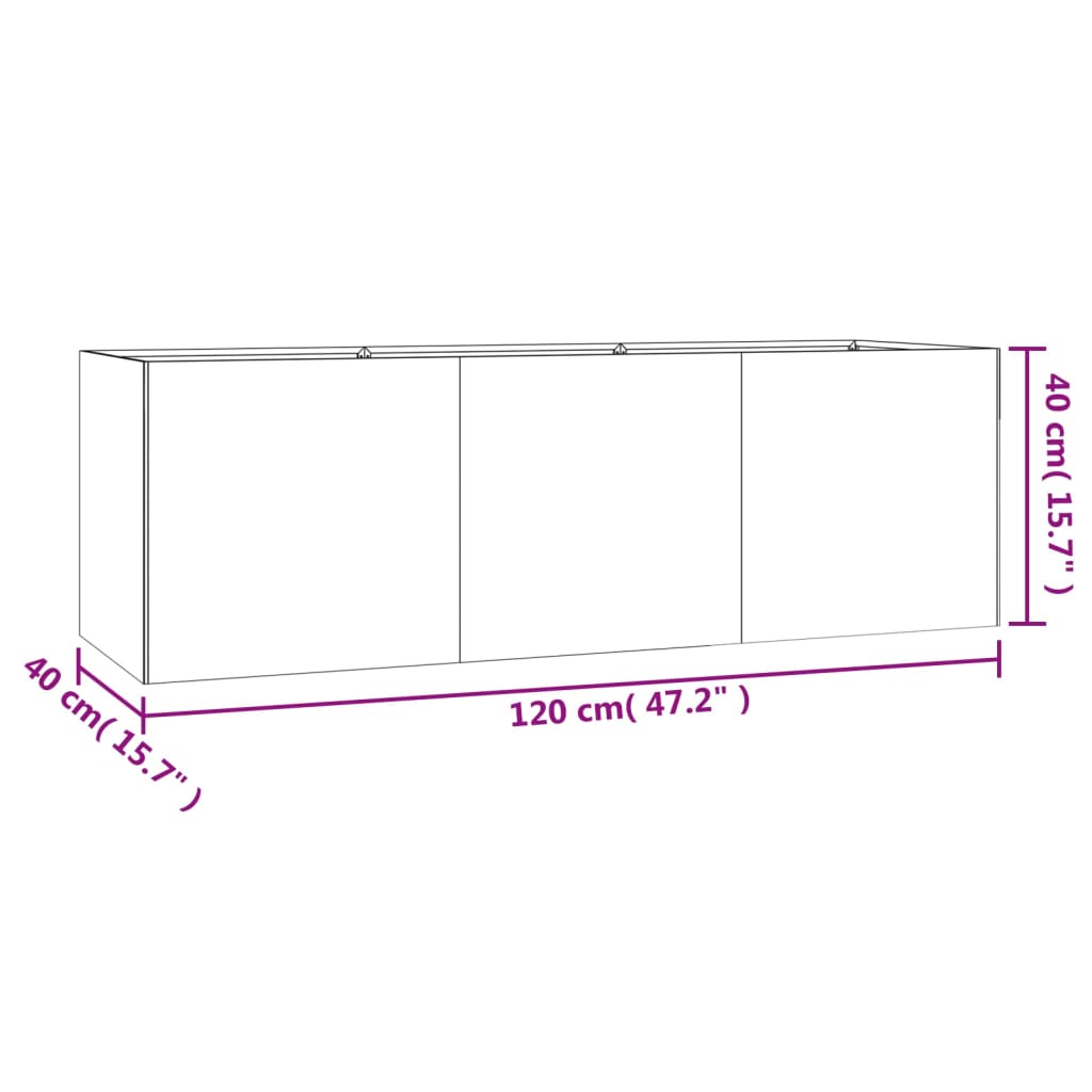 Plantenbak verhoogd 120x40x40 cm cortenstaal