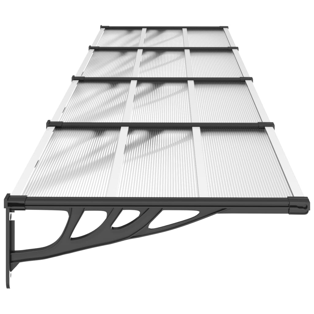 Deurluifel 396x90 cm polycarbonaat zwart en transparant