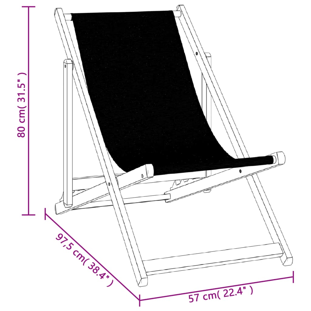 Strandstoelen Inklapbaar 2 St Aluminium En Textileen Zwart Donkerbruin