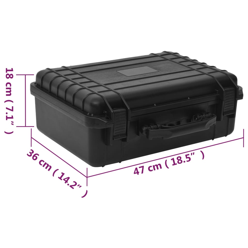 Flightcase Draagbaar 47X36X18 Cm Pp Zwart 47 x 36 x 18 cm