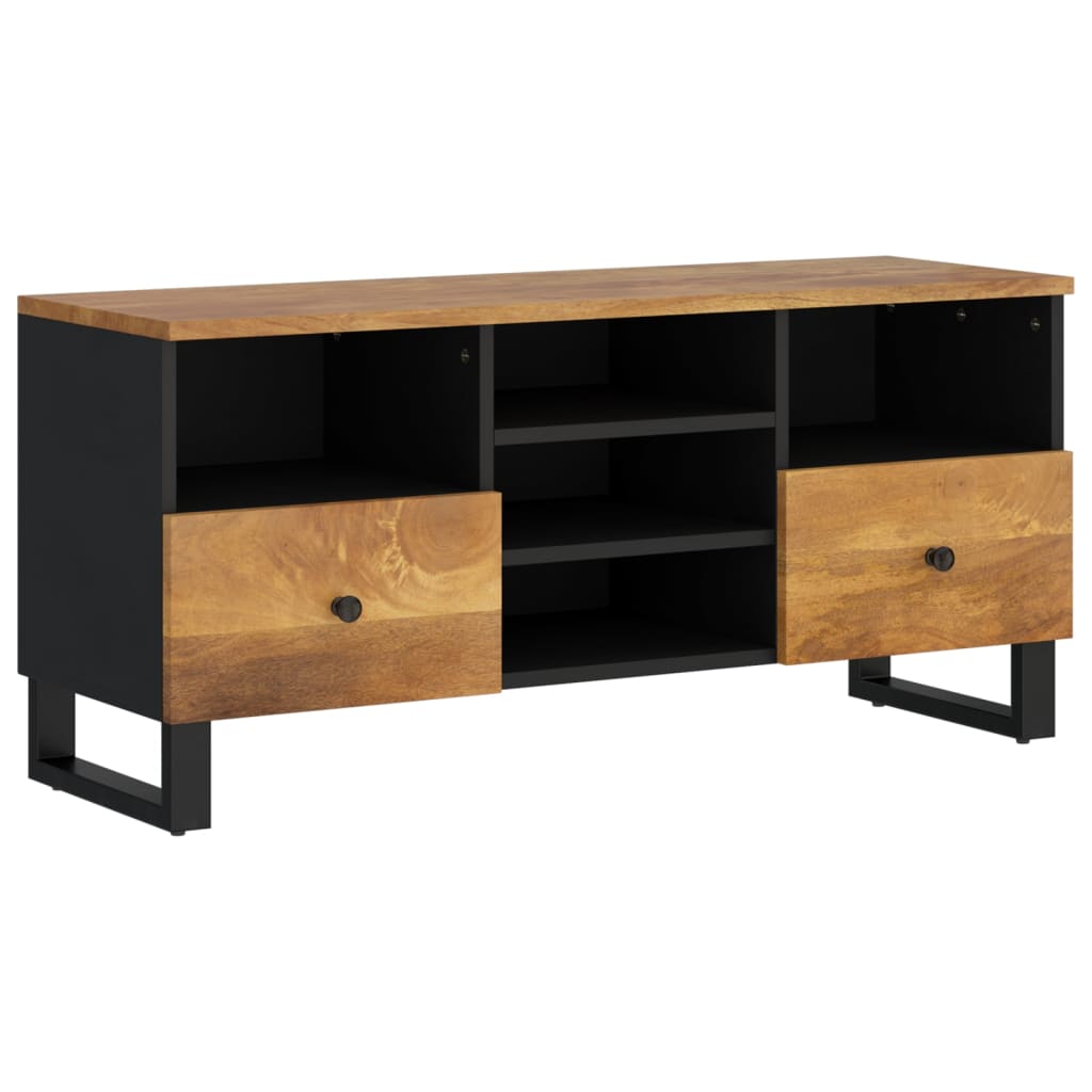 Tv-Meubel 100X33X46 Cm Massief Mangohout En Bewerkt Hout Honingbruin