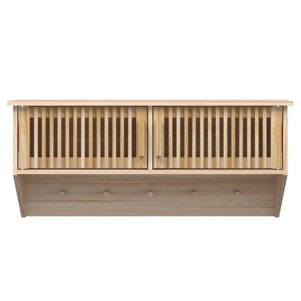 Wandkast met haken 80x24x35,5 cm bewerkt hout