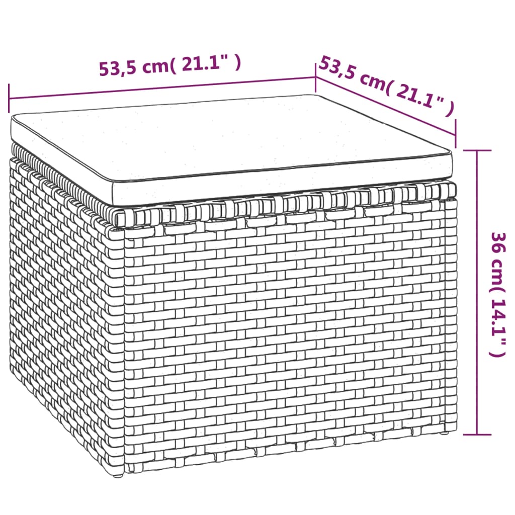 Tuinbank 3-Zits Met Dak En Voetenbank Poly Rattan Zwart 1