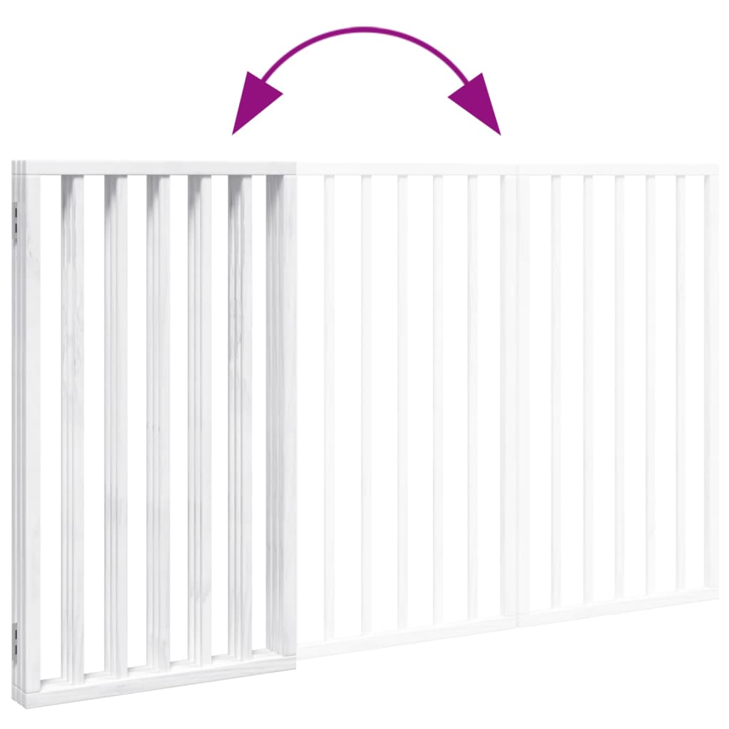 Hondenhek inklapbaar 3 panelen 150 cm populierenhout wit