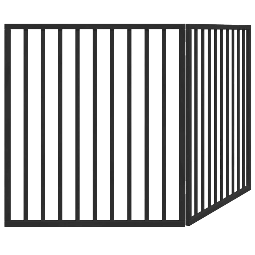 Hondenhek inklapbaar 2 panelen 160 cm populierenhout zwart