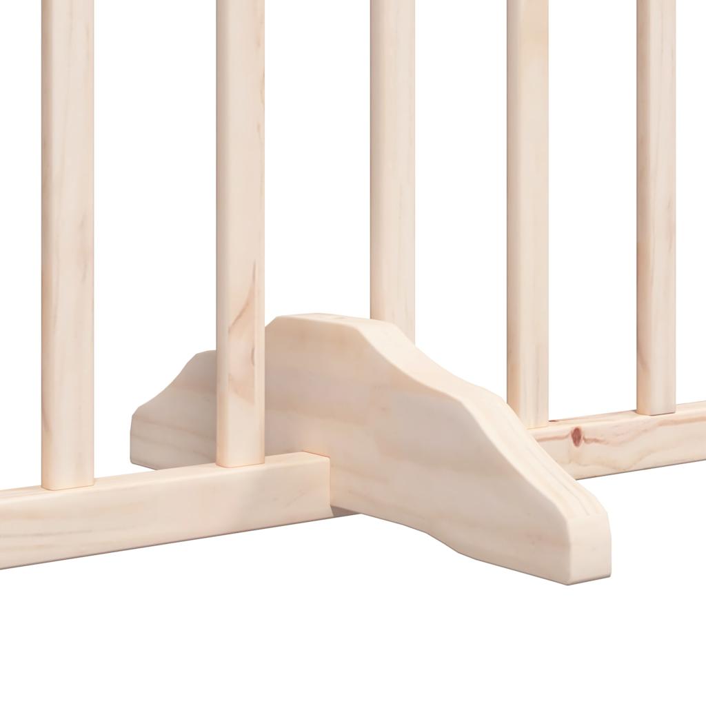 Hondenhek inklapbaar met deur 4 panelen 320 cm populierenhout