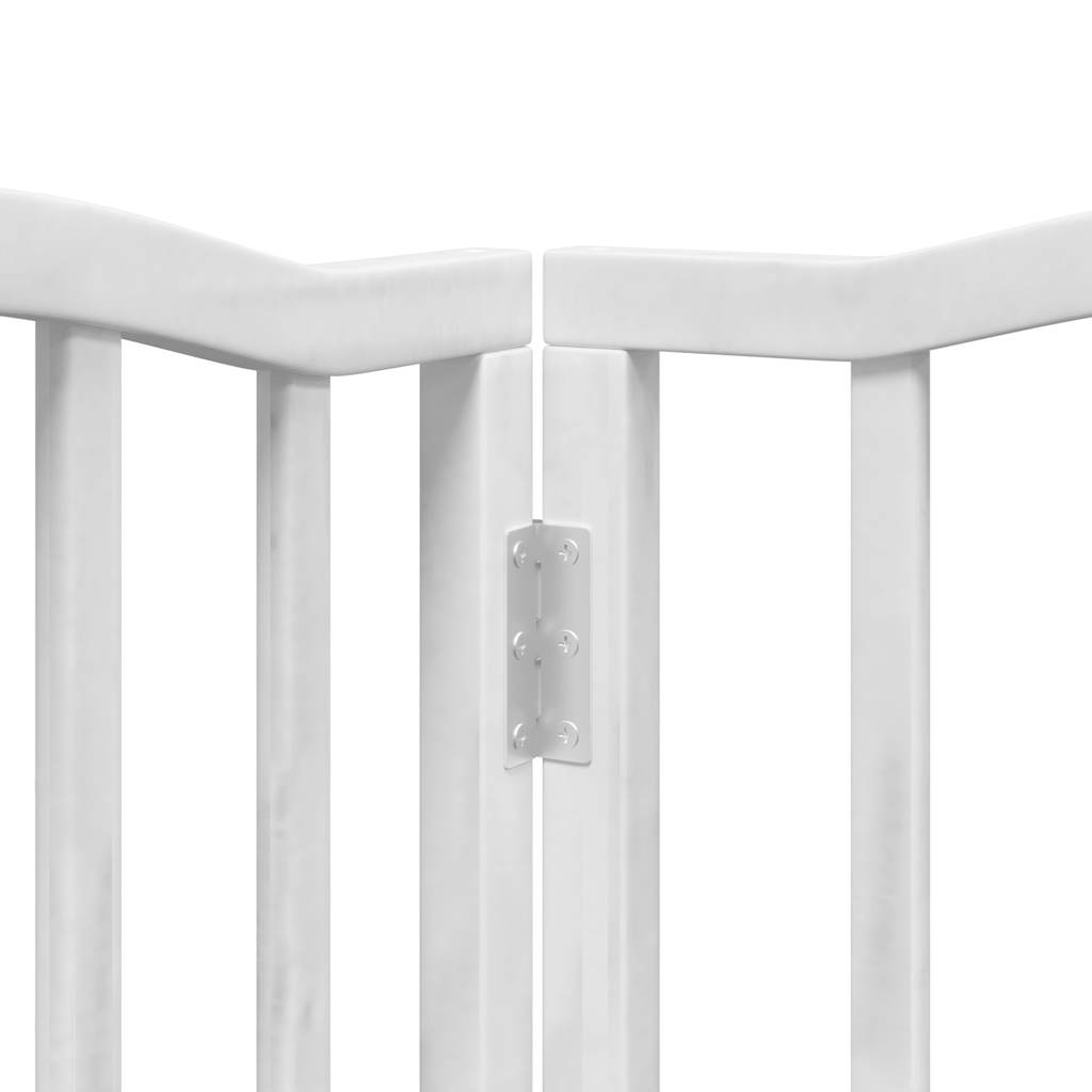 Hondenhek inklapbaar met deur 6 panelen 300 cm populierhout wit