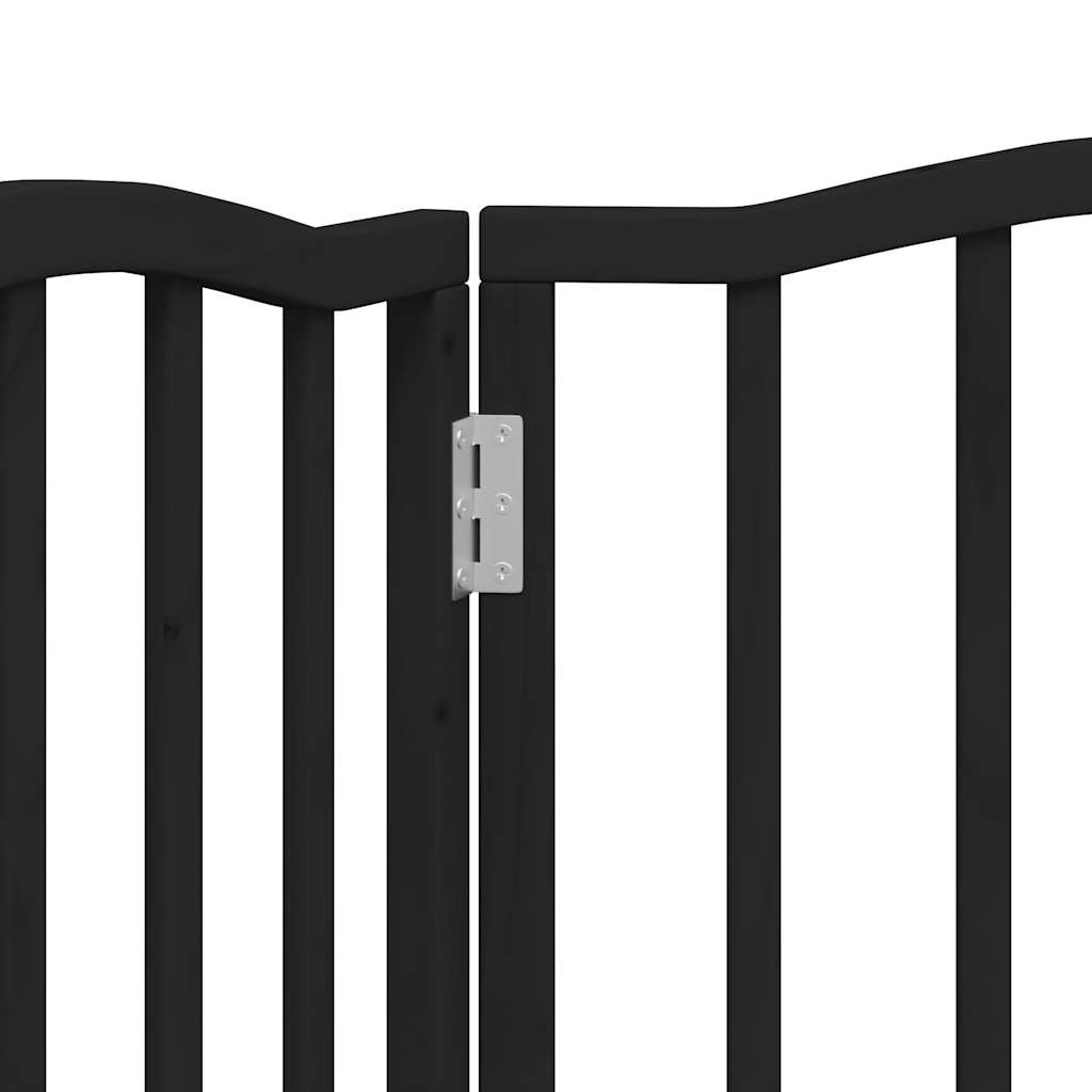 Hondenhek inklapbaar 3 panelen 150 cm populierenhout zwart